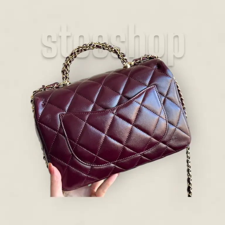 頂級精仿Chanel 24b麻花手柄口盖包大号——Bodin.joyeux油蜡小羊皮与金色轻奢五金的完美结合 頂級精仿Chanel 24b