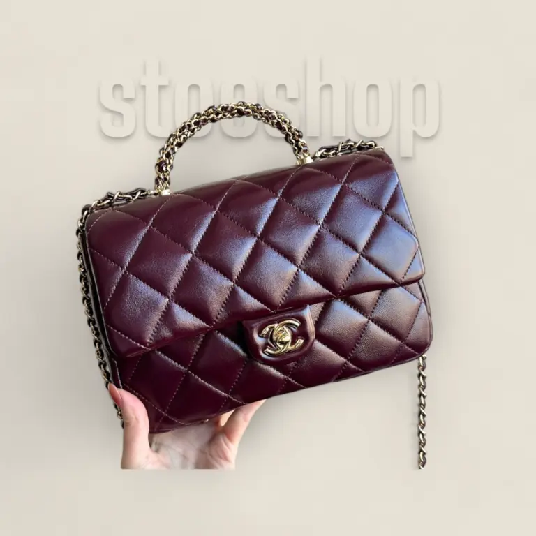 頂級精仿Chanel 24b麻花手柄口盖包大号——Bodin.joyeux油蜡小羊皮与金色轻奢五金的完美结合 頂級精仿Chanel 24b