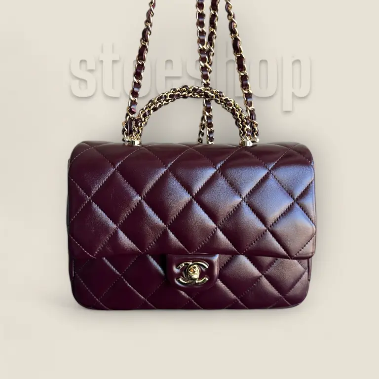 頂級精仿Chanel 24b麻花手柄口盖包大号——Bodin.joyeux油蜡小羊皮与金色轻奢五金的完美结合 頂級精仿Chanel 24b