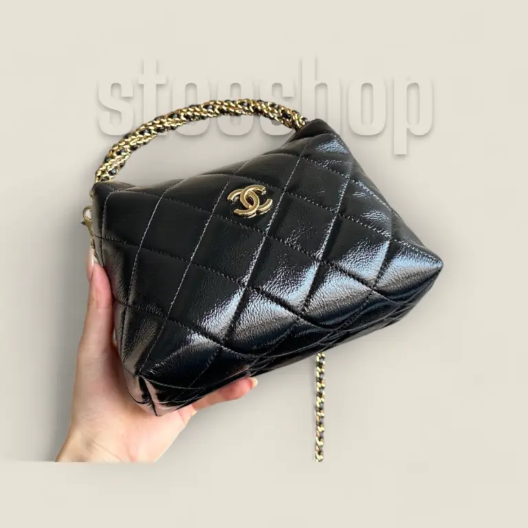 頂級精仿Chanel 24B麻花手柄饭盒包黑色——Bodin.joyeux油蜡小羊皮与金色五金的经典奢华设计 頂級精仿Chanel 24B