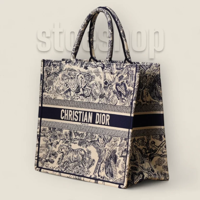 頂級高仿迪奧 Book Tote系列淺藍色茹伊手袋L - 無檢版精品購物 貨號: M1286ZTDT-M808