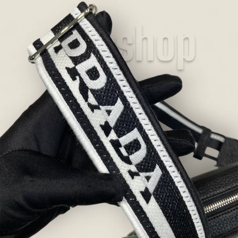 臺灣高仿普拉達Prada斜跨包1BH192黑色 - 高品質時尚手袋選擇 貨號: 1BH192-2DKV-F0002-V-3OM