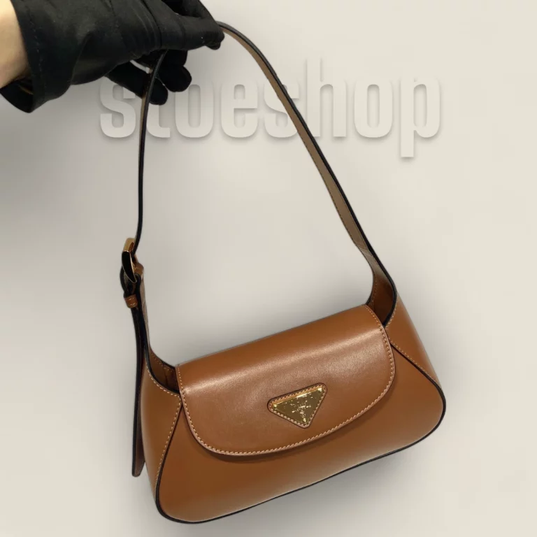 超級複製高仿普拉達Prada單肩腋下包棕色 - 免檢精品，時尚必備 1BD358-2AIX-F02Z8
