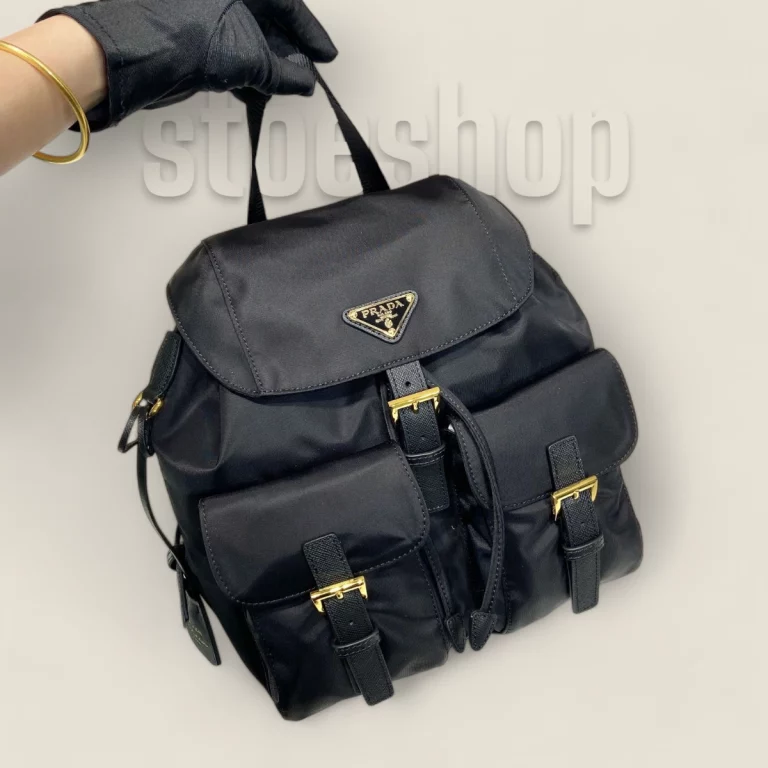 包包高仿普拉達Prada雙肩包1BZ677金扣 - 中古精品時尚包 1BZ677-RV44-F0632