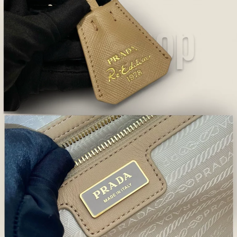 臺灣原單高仿普拉達Prada ReEdition系列手提袋：大號卡其複刻版介紹 貨號: 1BB115-R064-F