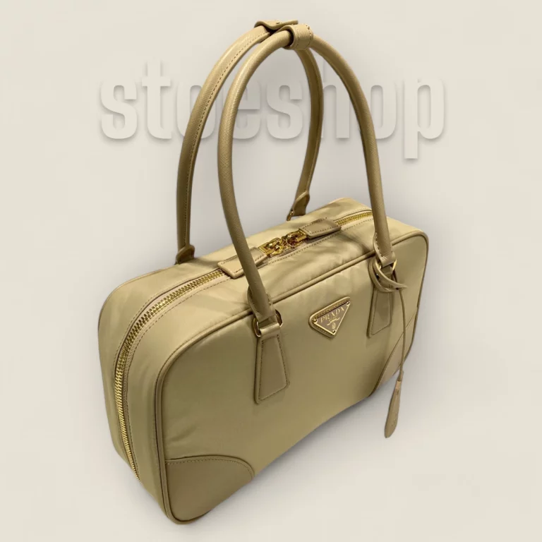 超級複製高仿普拉達Prada ReEdition系列手提袋：大號卡其複刻版貨號: 1BB115-R064-F0040-V-OOO