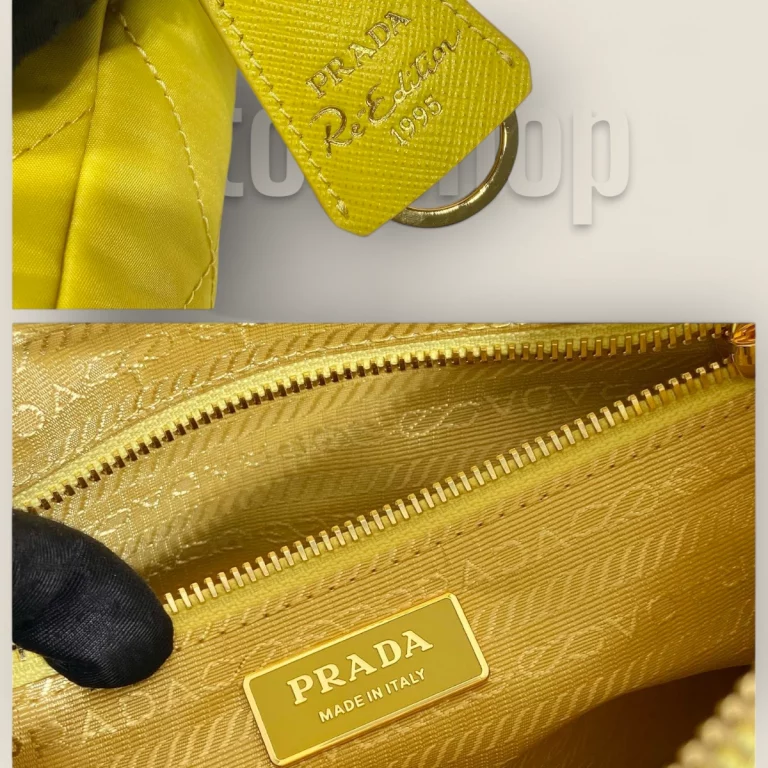 頂級原單高仿普拉達Prada ReEdition系列中古包1BG468 - 黃色，時尚與品質的完美結合