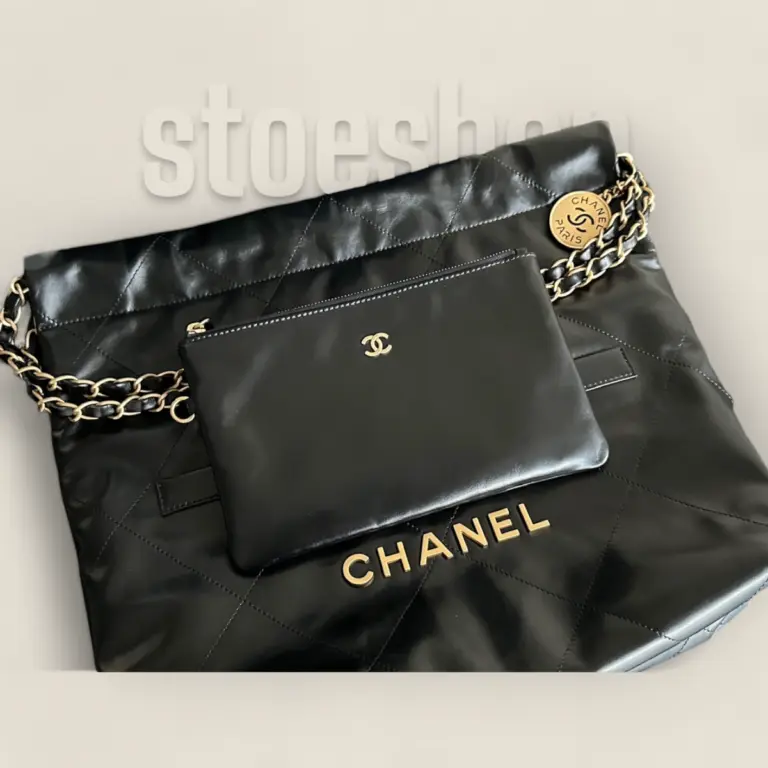 頂級精仿Chanel 24B 22bag垃圾袋黑金小號——Montebello小牛皮與復古砂金五金的時尚實用之選 頂級精仿Chanel 24B