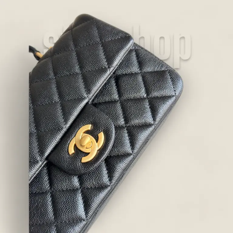 頂級精仿Chanel 24B CF Mini Handle荔枝皮包——小牛荔枝皮與18K香檳金五金的極致奢華之選 頂級精仿Chanel 24B CF