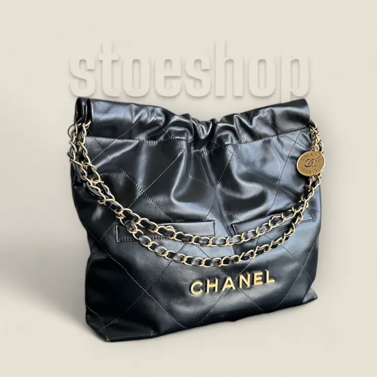 頂級精仿Chanel 24B 22bag垃圾袋黑金小號——Montebello小牛皮與復古砂金五金的時尚實用之選 頂級精仿Chanel 24B