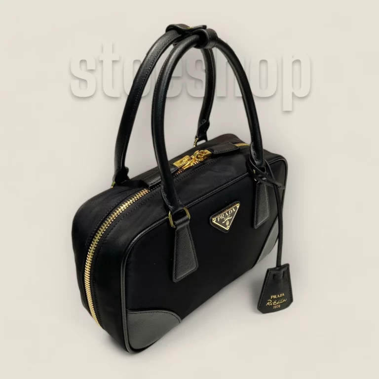 香港高仿普拉達Prada ReEdition系列手提袋 - 小號黑色1BB121複刻版貨號：1BB121