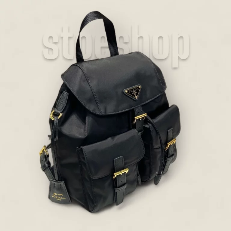 包包高仿普拉達Prada雙肩包1BZ677金扣 - 中古精品時尚包 1BZ677-RV44-F0632