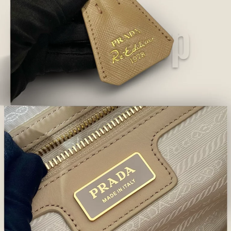 複刻原單高仿普拉達Prada ReEdition系列小號手提袋 - 卡其色複刻版 1BB121