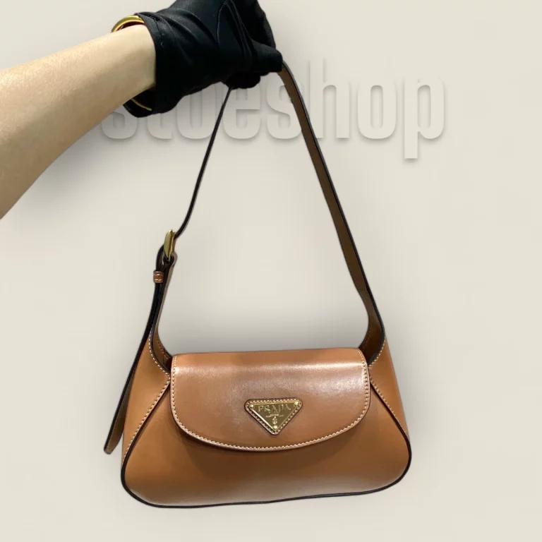 超級複製高仿普拉達Prada單肩腋下包棕色 - 免檢精品，時尚必備 1BD358-2AIX-F02Z8