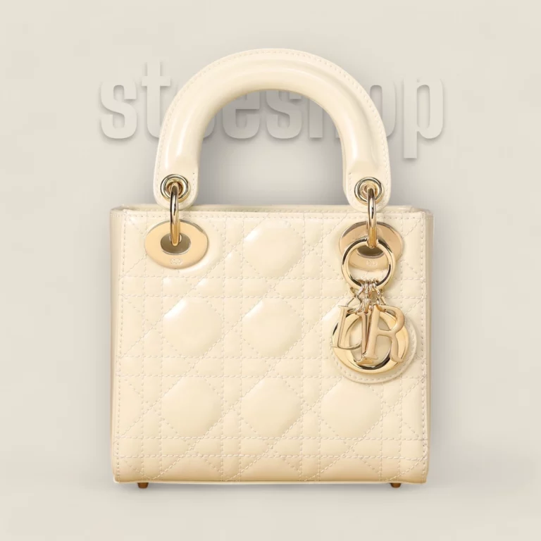 複製品高仿迪奧 Lady系列奶白色小牛皮漆面Mini包包 - M0505OWCB-M030 18 複製品高仿迪奧 Lady系列奶白色小牛皮漆面Mini包包 - M0505OWCB-M030