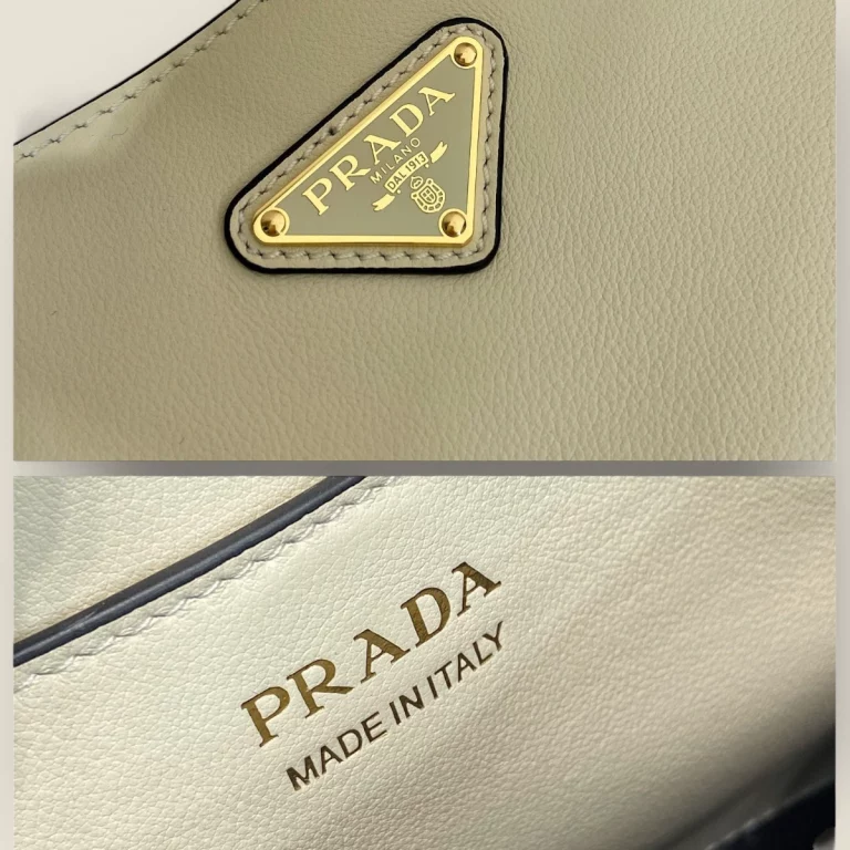 臺灣原單高仿普拉達Prada馬鞍包米色 - 高品質時尚配件 1BH220