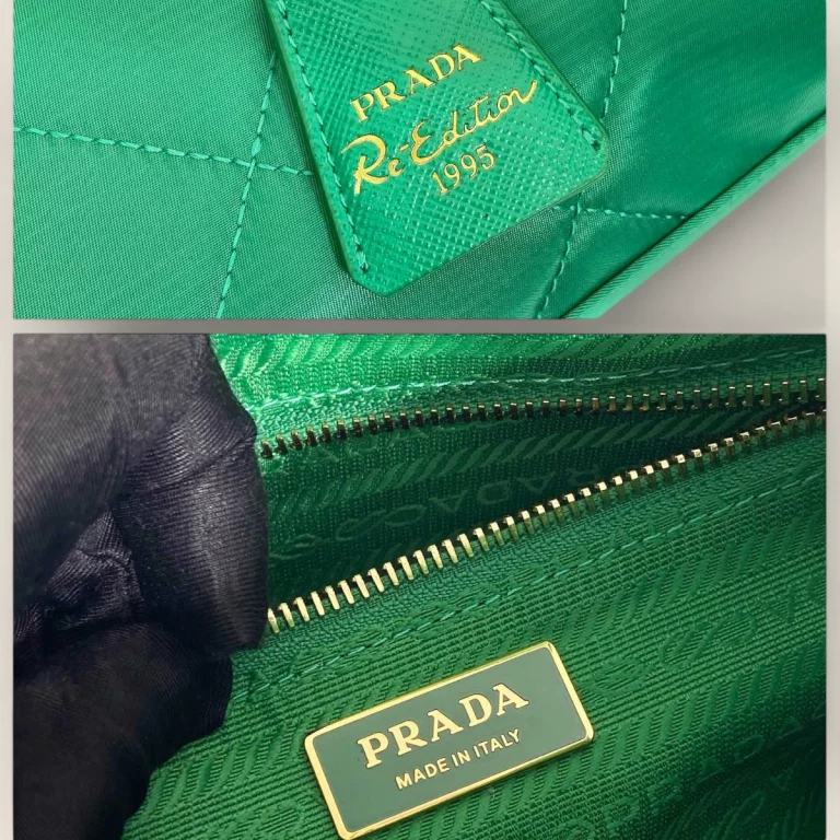 頂級複製高仿普拉達Prada ReEdition系列綠色中古包 - 無檢版精品 1BG468