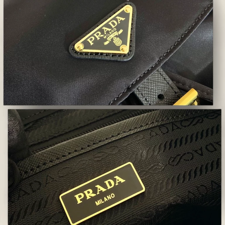 包包高仿普拉達Prada雙肩包1BZ677金扣 - 中古精品時尚包 1BZ677-RV44-F0632