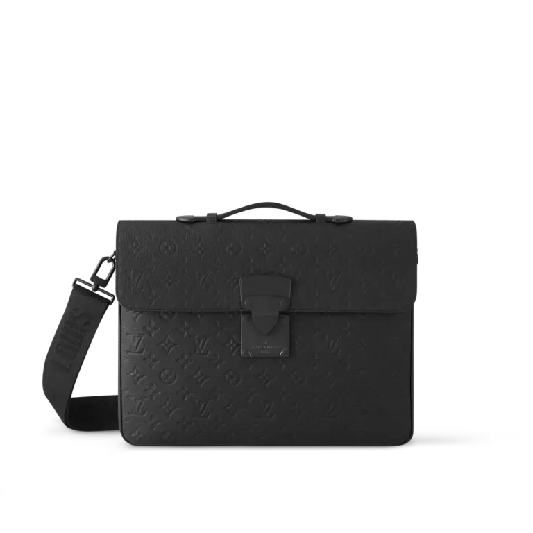 路易威登S Lock磁扣公事包 | 黑色Taurillon Monogram壓花牛皮