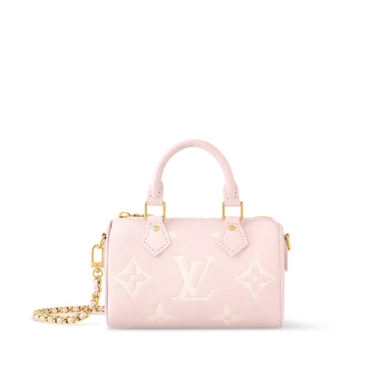 Louis Vuitton Nano Speedy 迷你包包 | Monogram Empreinte皮革 玫瑰金/白石英色