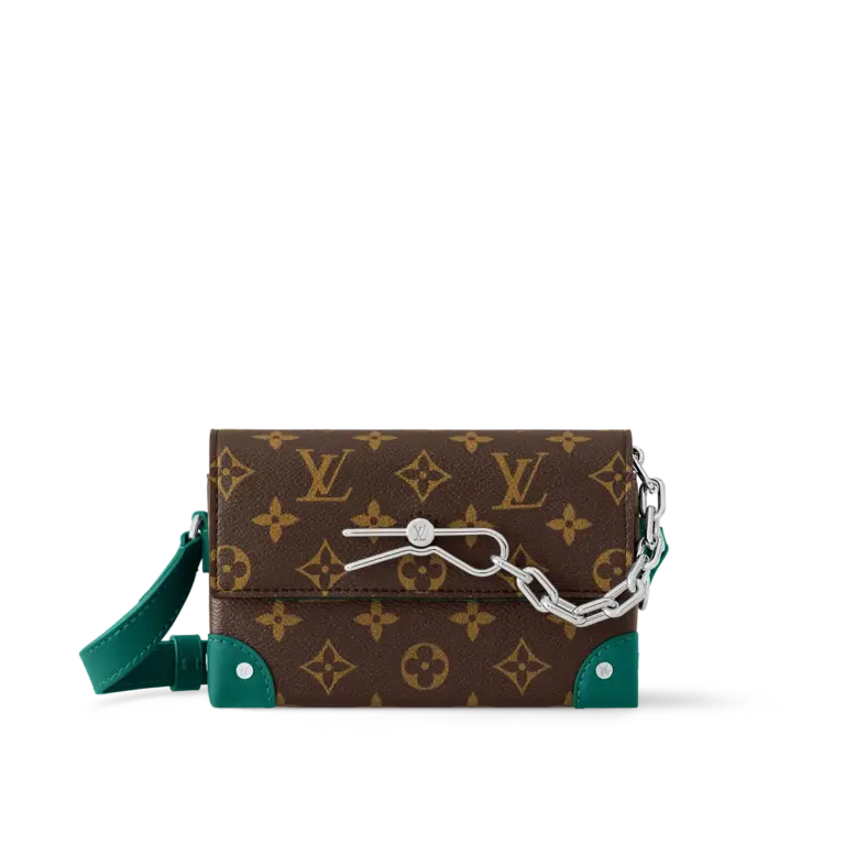 Louis Vuitton Steamer可穿戴式錢包 - Borneo綠色Monogram Macassar塗層帆布