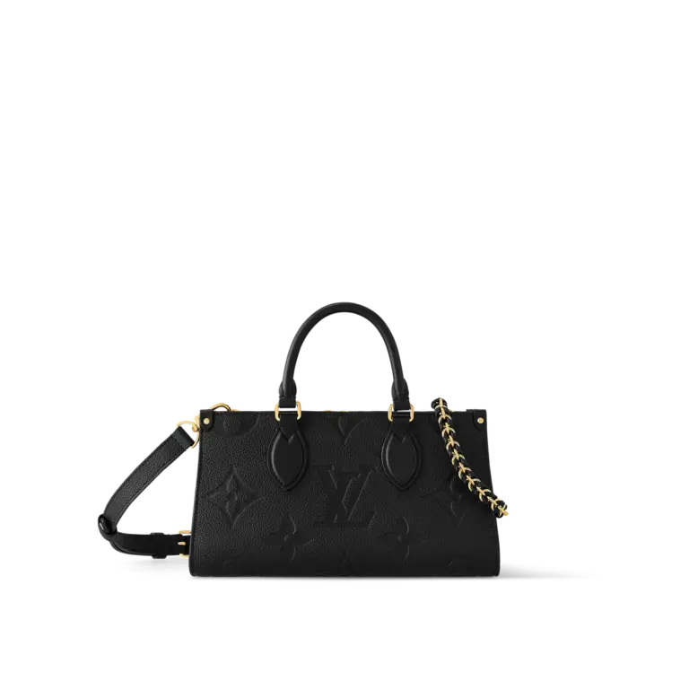 Louis Vuitton OnTheGo East West 黑色壓花粒面牛皮手挽袋