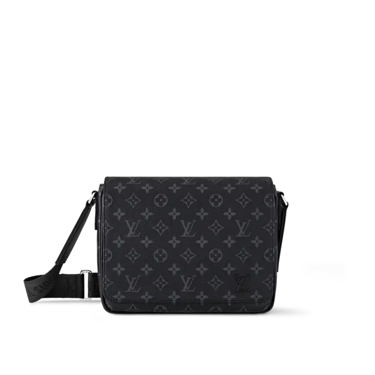 Louis Vuitton District PM 郵差包 - Monogram Eclipse 帆布 男士潮流單肩包