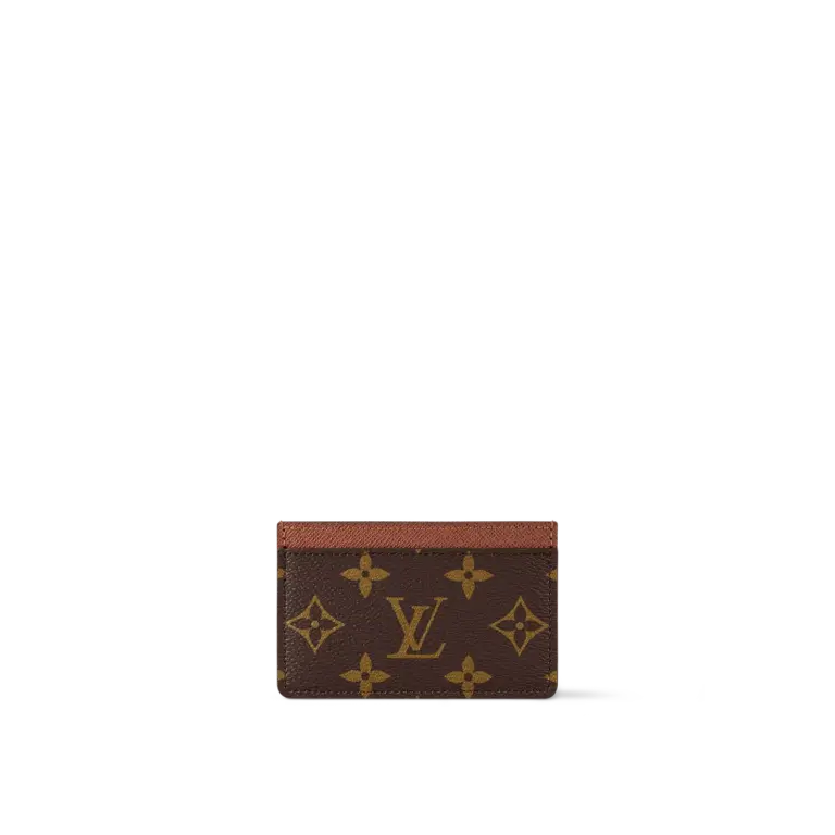 Monogram帆布木紋皮革卡片套