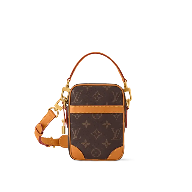 Louis Vuitton Danube復古小牛皮斜背包 | 褪色Monogram印花 可拆式金屬吊牌