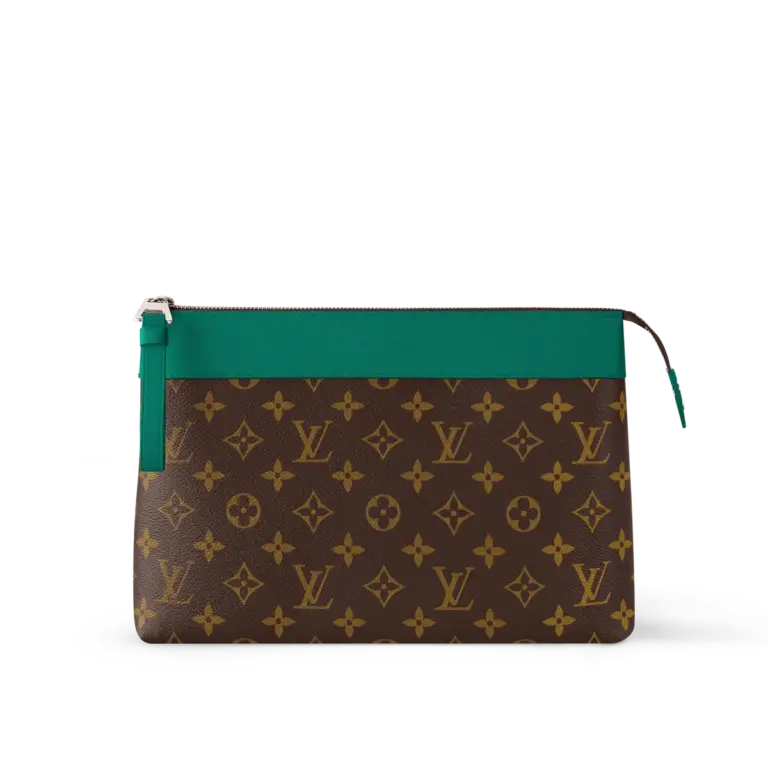 路易威登Pochette Voyage Souple收納包 - Monogram Macassar帆布與牛皮飾邊