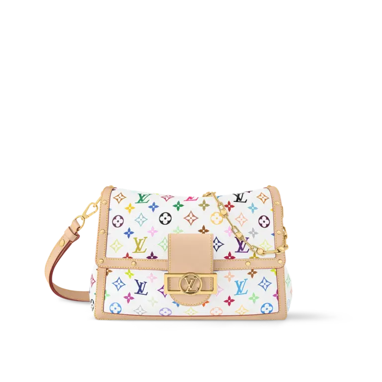 LV x 村上隆聯名Dauphine Soft GM包包 彩虹Monogram塗鴉限量款