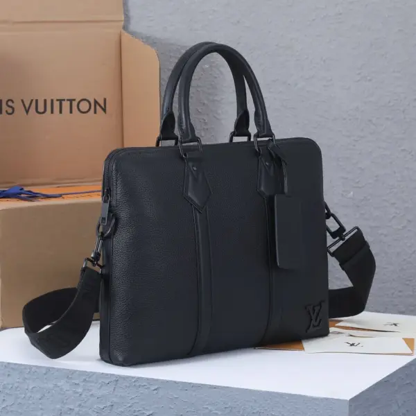 Louis Vuitton Takeoff 商務公事包 | 黑色粒面小牛皮 電腦便攜設計