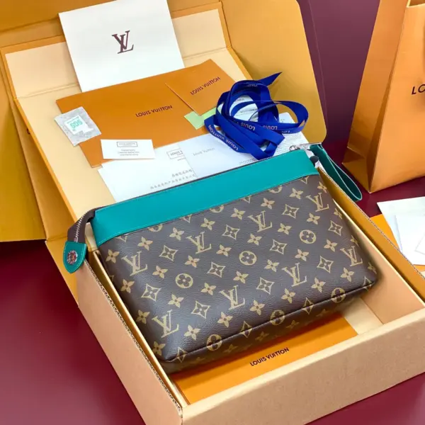 路易威登Pochette Voyage Souple收納包 - Monogram Macassar帆布與牛皮飾邊