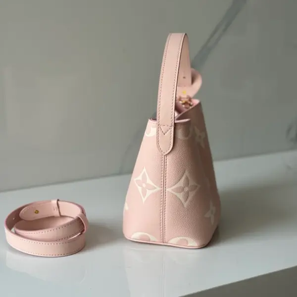 LV All In BB包包 粉石英色 Monogram Empreinte皮革二合一斜挎包