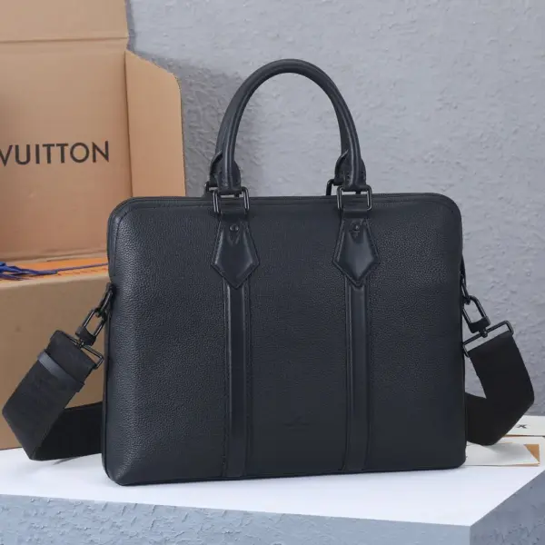 Louis Vuitton Takeoff 商務公事包 | 黑色粒面小牛皮 電腦便攜設計