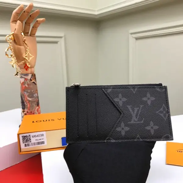 LV Monogram Eclipse 零錢卡片包 - 時尚多功能收納