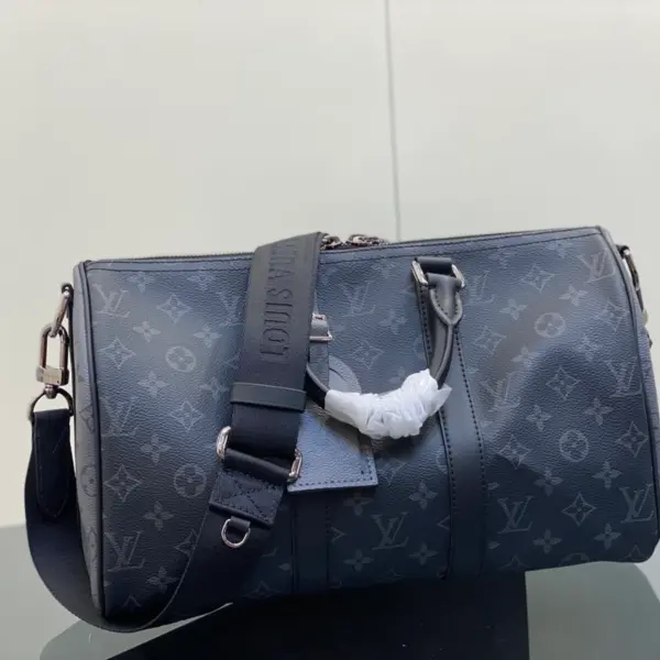 Louis Vuitton Keepall Bandoulière 35 旅行包包 - Monogram Eclipse 塗層帆布