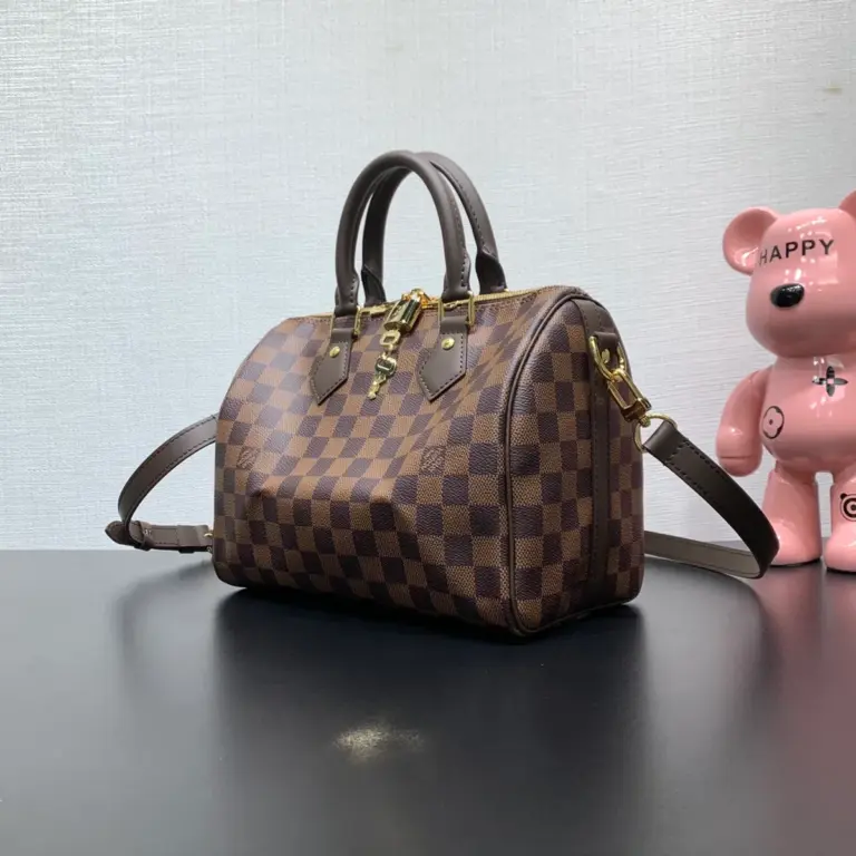Louis Vuitton Speedy Bandoulière 25 幾何風Damier Ebene帆布手提斜挎包