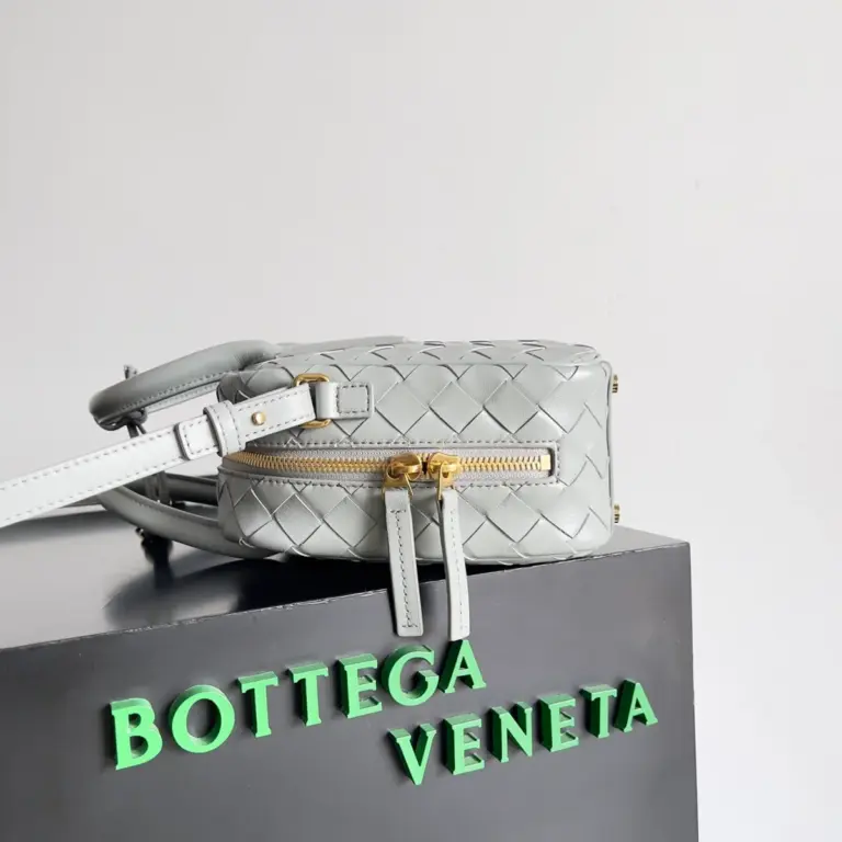 BottegaVenetaIntrecciato編織瑪瑙灰羊皮革手提包