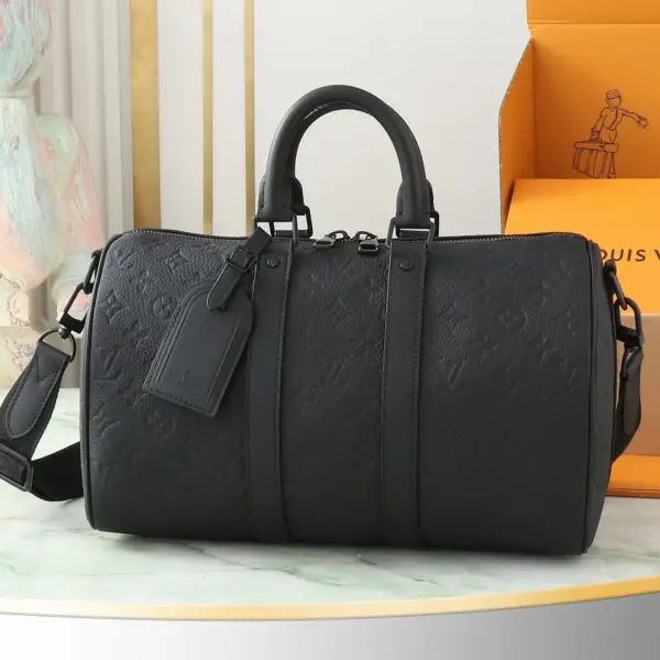 Louis Vuitton Keepall Bandoulière 35 經典壓花牛皮旅行包包