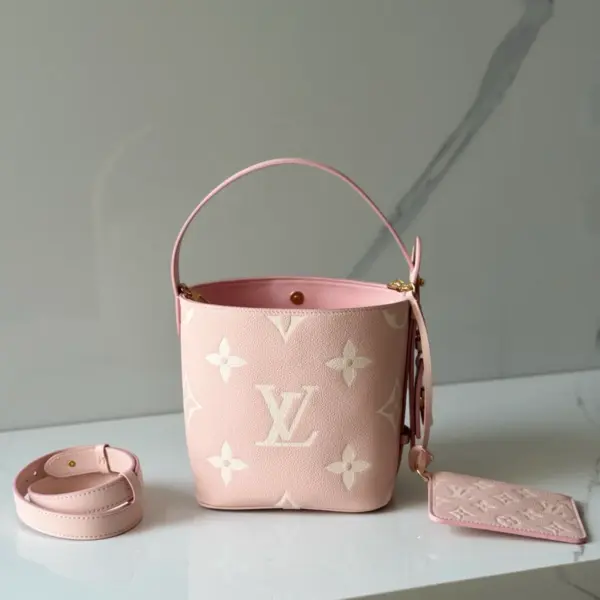 LV All In BB包包 粉石英色 Monogram Empreinte皮革二合一斜挎包