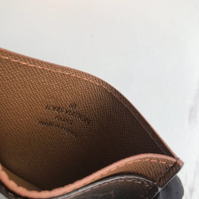 Monogram帆布木紋皮革卡片套