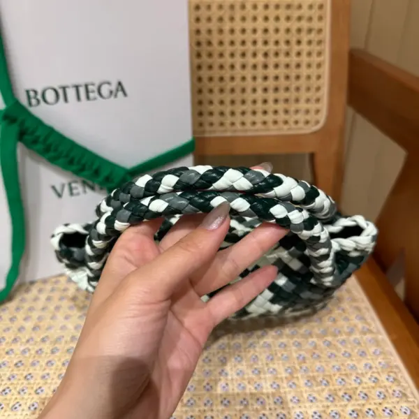 迷你三色Intreccio編織皮革托特手袋