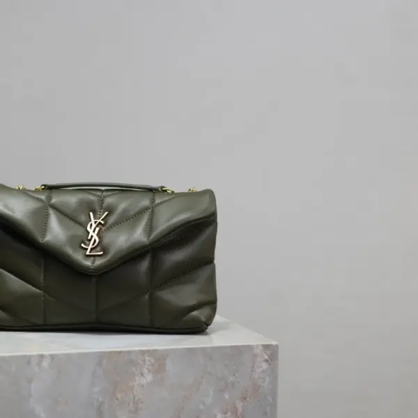 LOULOU PUFFER迷你菱格紋小羊皮手袋
