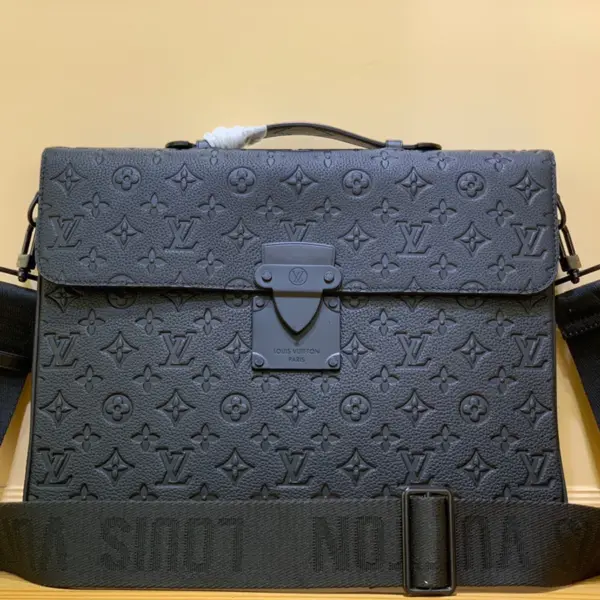 路易威登S Lock磁扣公事包 | 黑色Taurillon Monogram壓花牛皮