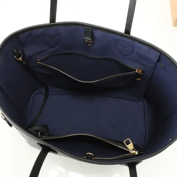 LV Neverfull MM 托特包 - 黑色壓花Monogram Empreinte皮革