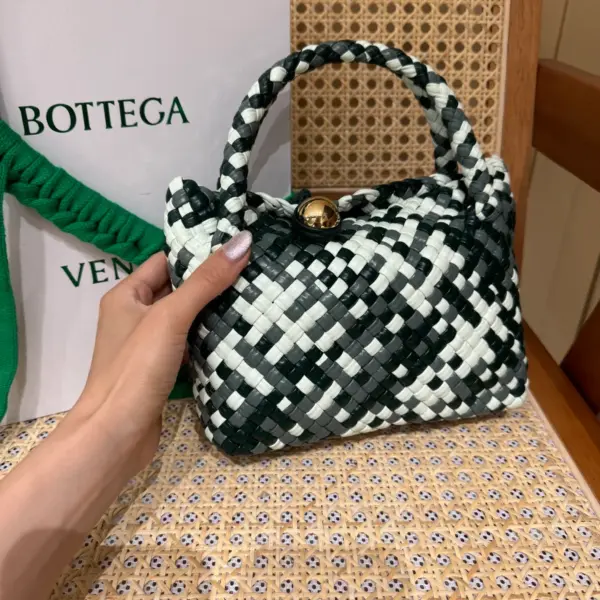 迷你三色Intreccio編織皮革托特手袋