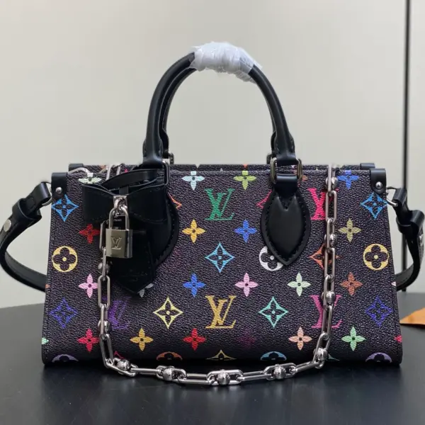 LV x TM OnTheGo East West Chain 彩虹Monogram塗層帆布包包