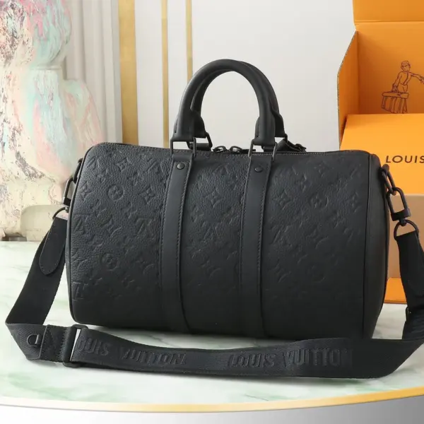 Louis Vuitton Keepall Bandoulière 35 經典壓花牛皮旅行包包