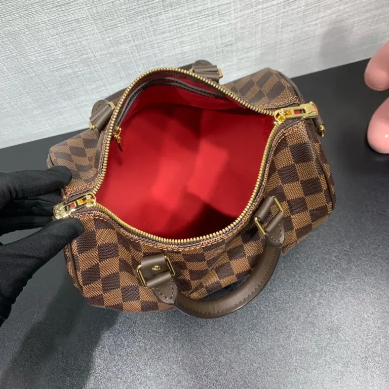 Louis Vuitton Speedy Bandoulière 25 幾何風Damier Ebene帆布手提斜挎包